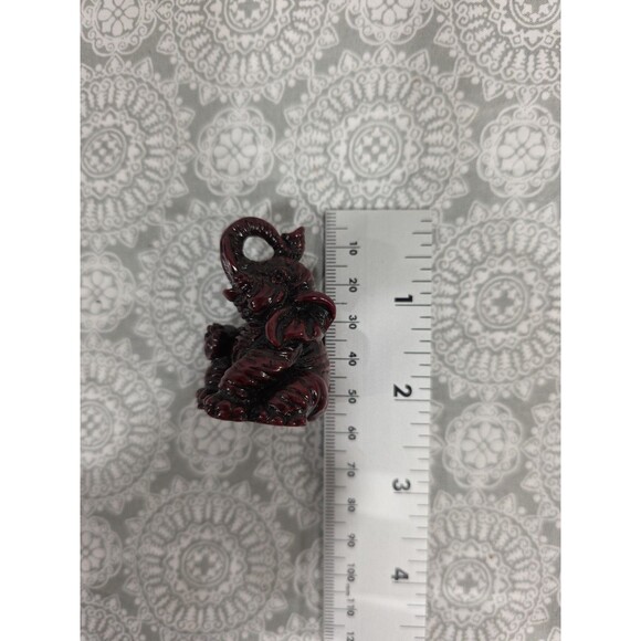 Ox, Elephant Figurine Set Dark Red Asian Zodiac‎ Statues Decor - Picture 3 of 7
